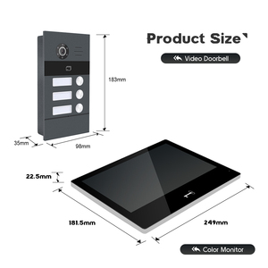 คุณภาพสูง10.1นิ้วอินเตอร์คอมสองทางวิดีโอกริ่งประตูกล้องอินเตอร์คอมยูนิคอร์ระบบโทรศัพท์ประตูวิดีโอไฟฟ้า - Product Image 4