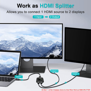 HDMl Switch 4K 60Hz Splitter, Conmutador HDMl bidireccional de aluminio 2 en 1 Salida Manual HDMl Hub Compatible con HD Compatible con Xbox - Product Image 4