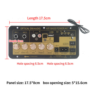 Gran oferta, placa amplificadora de potencia Digital con micrófono Dual, función de memoria de apagado DC12V/24V AC220V, amplificadores receptores - Product Image 3