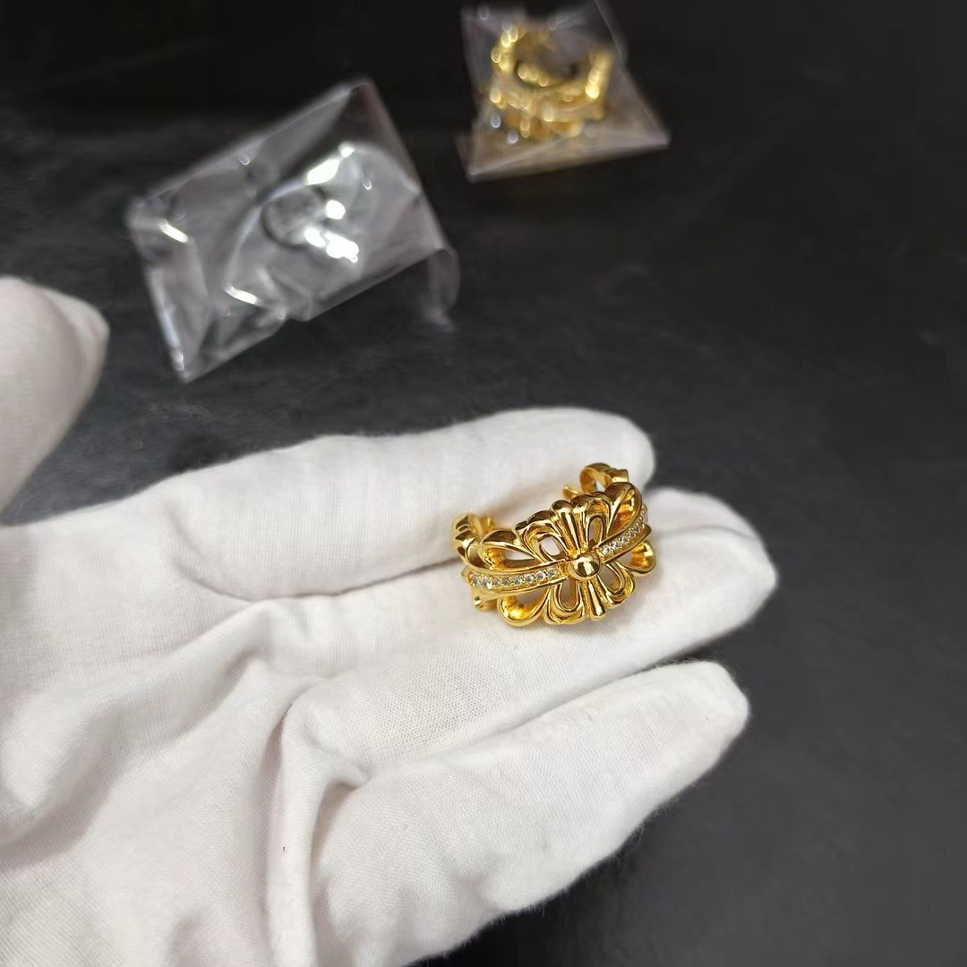 Anillo iris dorado con diamante