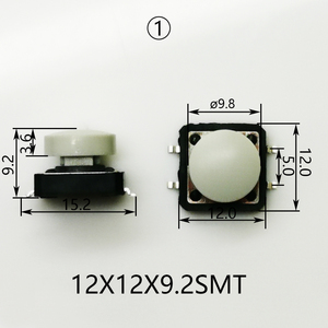 10set interruttore tattico momentaneo 12x12mm aggiungere tappi di plastica altezza 9.2mm interruttore a pulsante 4pin SMT DIP PCB pulsante di montaggio - Product Image 4