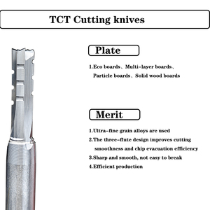 Özelleştirilebilir ODM TCT planya bıçak üç flüt kesme tahtası kırpma makinesi kesici kafa CNC gravür ağaç İşleme için yüksek - Product Image 2