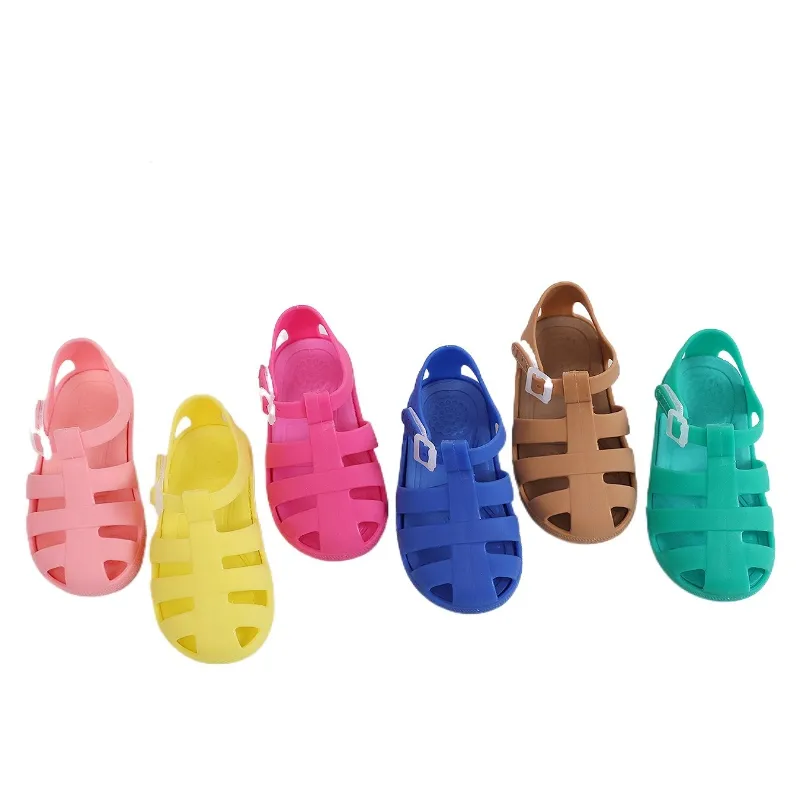 2023 Jelly Shoes Back Strap Sommers andalen Sandalen Flats Closed Toe Slides Baby Mädchen Kinder Sandalen Jungen