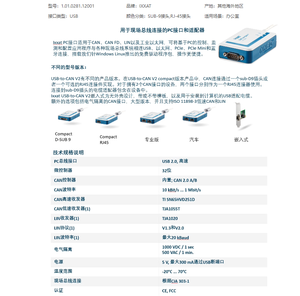 USB To CAN V2 Ixxat การแยกอินเทอร์เฟซ USB ที่ใช้งาน USB To CA บัส CAN นําเข้าใหม่ - Product Image 4