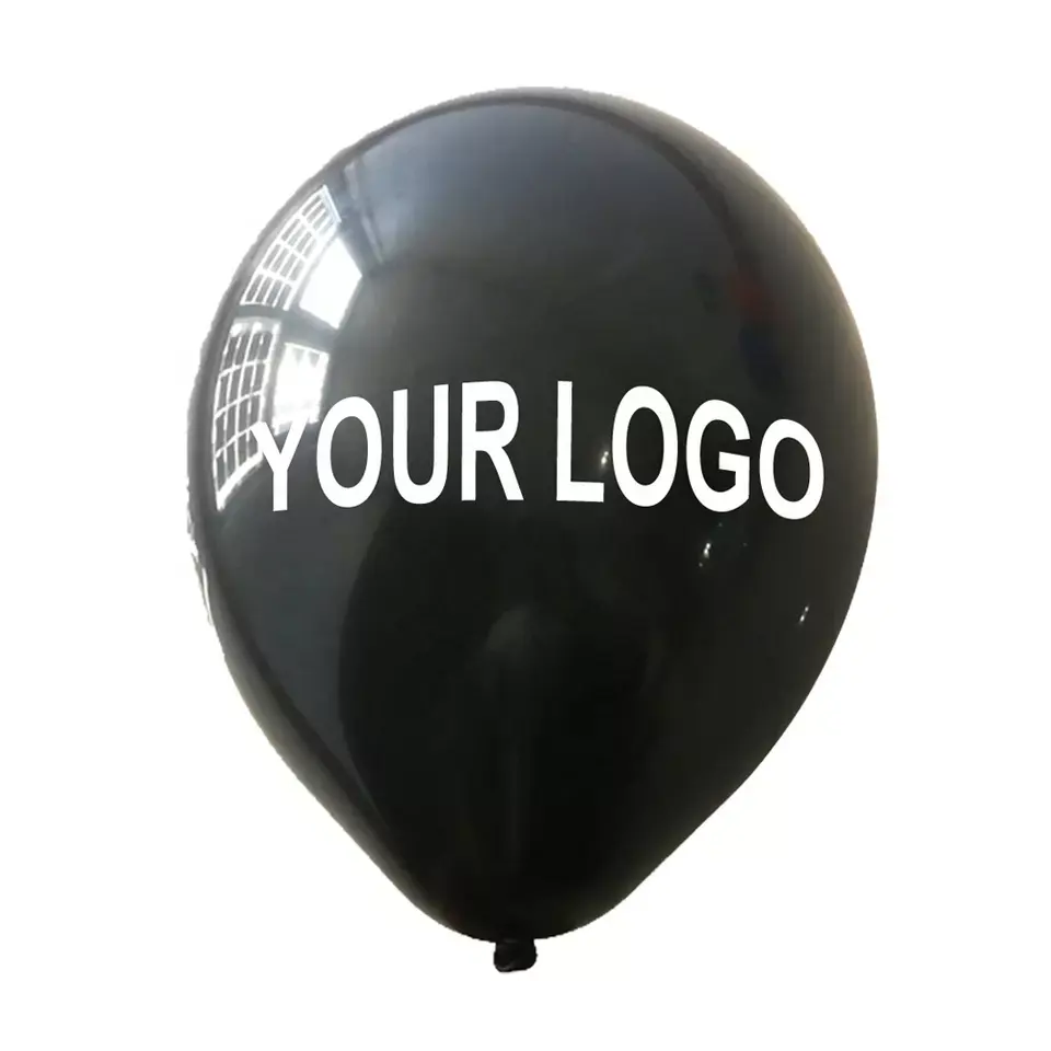 Wholesale Cheap 12 Inch Helium Balon Standard Black Printed Ballon Custom Printing Branded Logo Balloon for Advertising