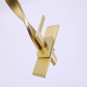 Vòi Nước Phòng Tắm Một Lỗ Gắn Sàn Hiện Đại Vòi Chậu Rửa Phòng Tắm Màu Vàng Đồng Thau Màu Trơn - Product Image 4