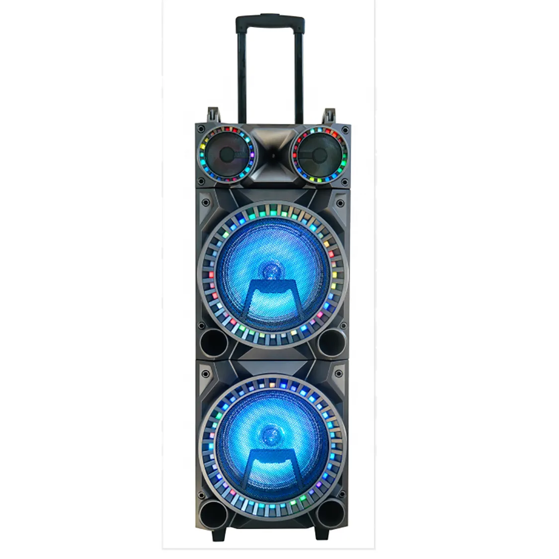 Dual 12 inch coaxial amplifier Wireless dj woofer speaker WIth Fire Flame LED Light PA boombox big Speaker BOX