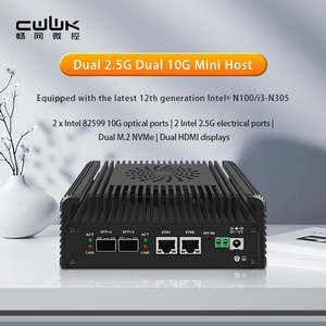 Cwwk <strong>New</strong> 12th Gen Mini <strong>PC</strong> Intel I3 N305 N100 Soft Router 2x10G SFP+ 2xi226-V 2.5G NVMe 2xHD DDR5 NAS Server Industrial Use AU/CN - Product Image 2