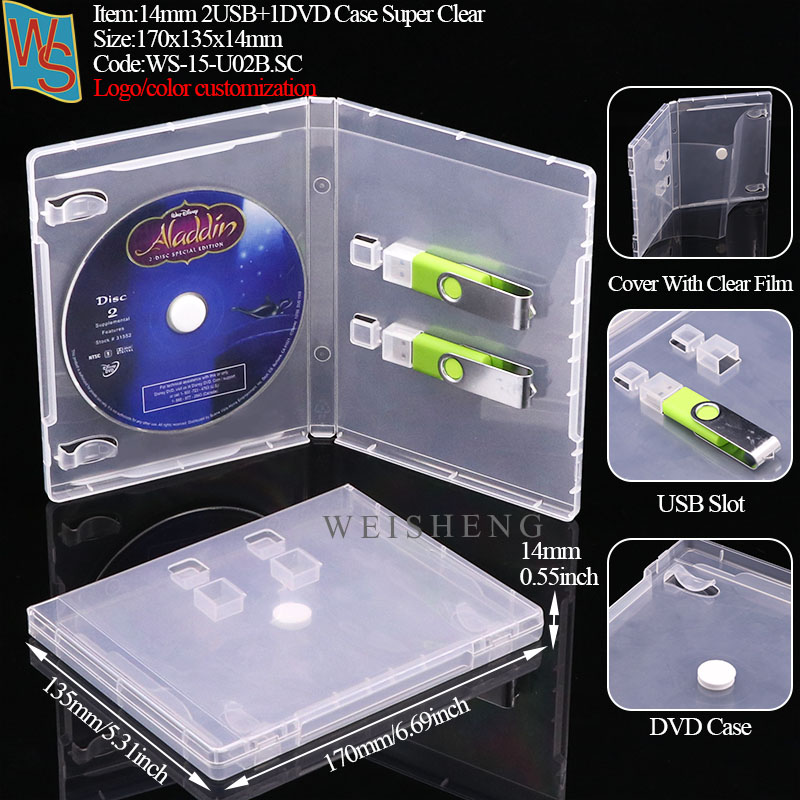 Boîtier U02B 14 mm 2-USB+DVD