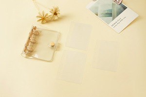 Mini A6 PVC Soft Binder Notebook con 3 anelli trasparente a foglia larga con chiusura a bottone a scatto memory pad con stile