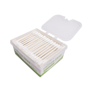 Kozmetik kullanımı günlük kullanım banyo kullanımı 110 adet çift büyük kafa kağıt çubukları düz kutu ile pamuk swablar - Product Image 1