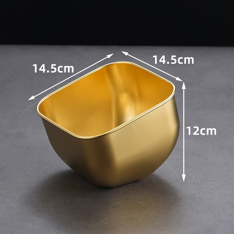 14.5cm square lettuce bowl (gold)