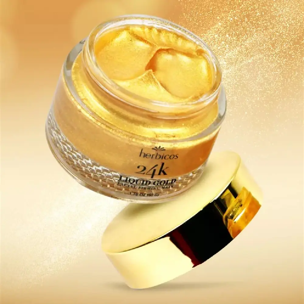 Masker Wajah Emas 24K Anti Penuaan untuk Label Pribadi, Masker Emas Peremajaan Kulit untuk Wanita