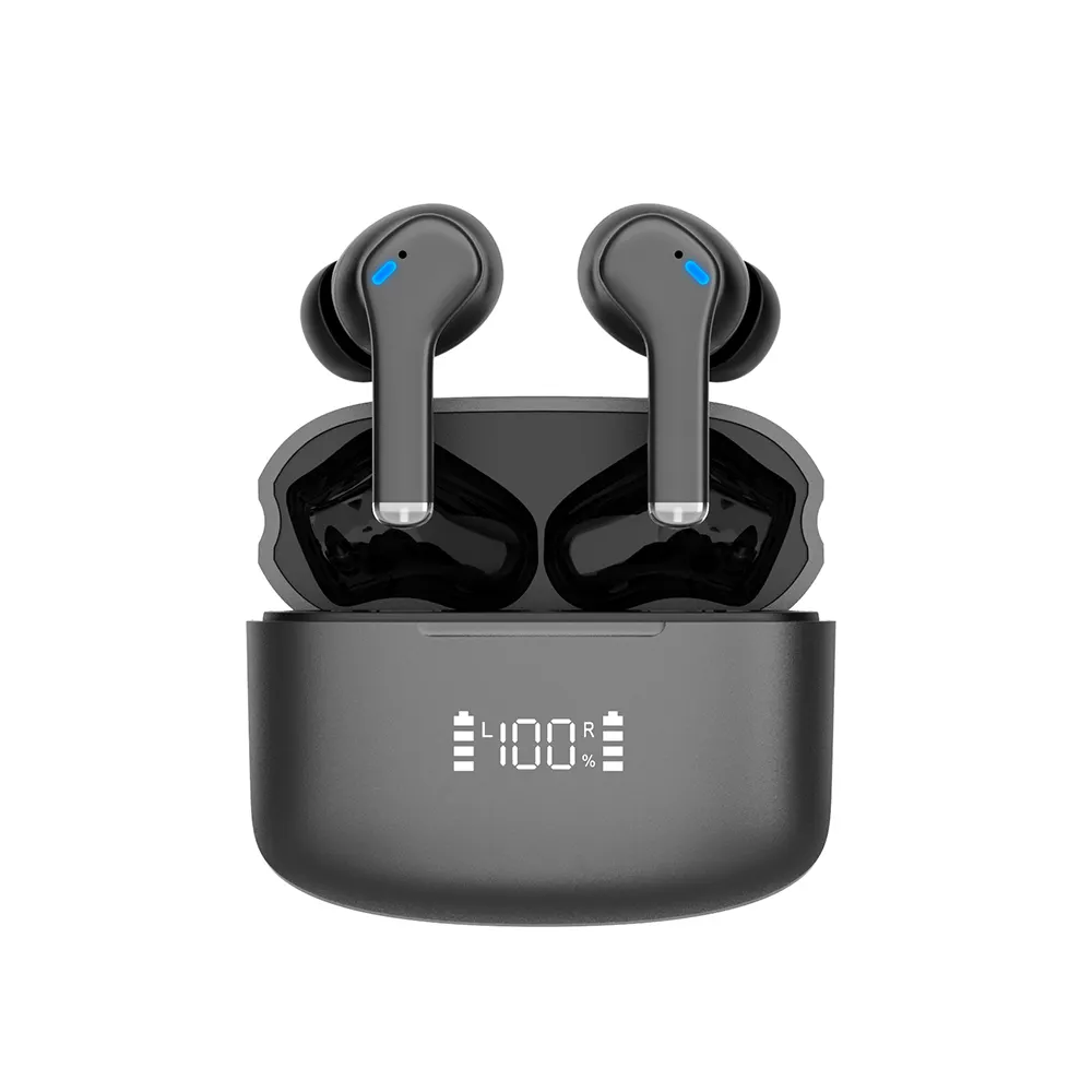 ANC Noise Cancelling Sport Blue tooth auricolari Wireless a doppio microfono con custodia di ricarica per Display a LED