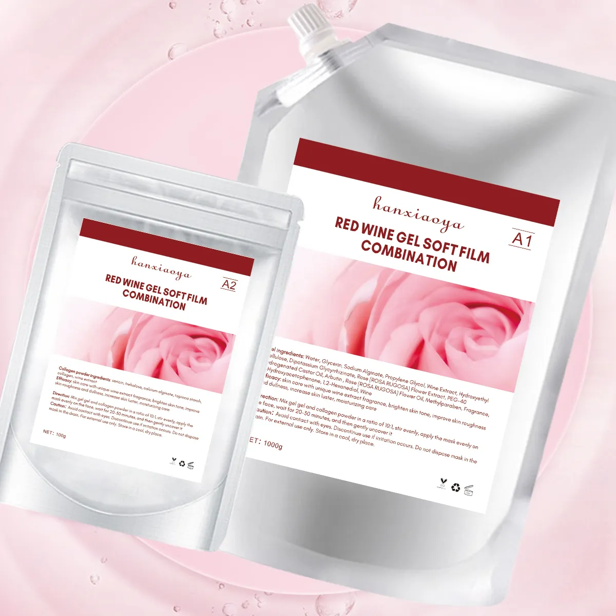 Label Pribadi Perawatan Kulit Wajah & Tubuh Kristal Jelly Masker Gel Organik Rose Hydro Jelly Bubuk Masker Kupas Wajah