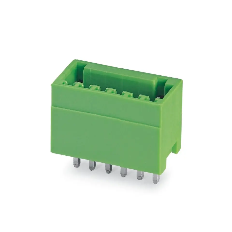 6P 수 커넥터 FPM0.5-06-250-00 녹색 2.5MM 피치 staight 바늘 PCB 터미널 블록 MCV 0,5/ 6-G-2,5