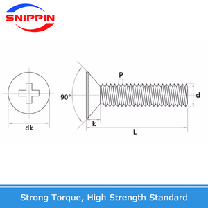 M1.6 M2 M2.5 M3 M4 M5 M6 M8プラスネジ皿頭ネジフラットヘッドマシンボルトISO7046304ステンレス鋼 - Product Image 6