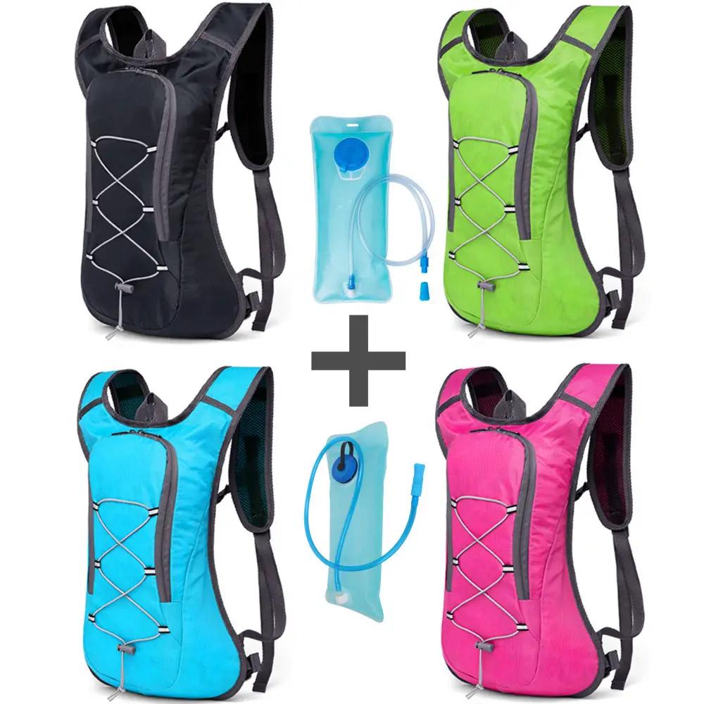 Mochila de hidratação personalizada, mochila de ciclismo para corrida com bexiga de água