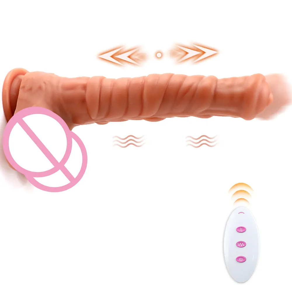 Consoladores de silicona vibrador de empuje punto G juguete sexual consolador Anal pene grande monstruo consolador masturbación masculina juguetes xxnx video