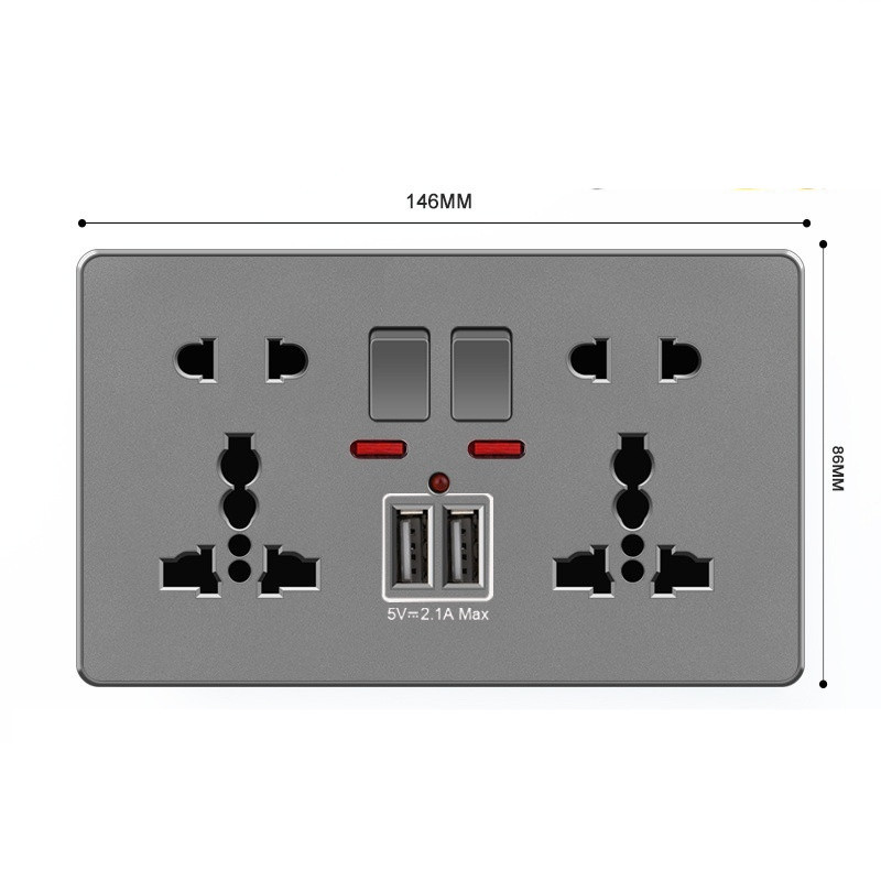 2Gang 10Pin Universal 2USB