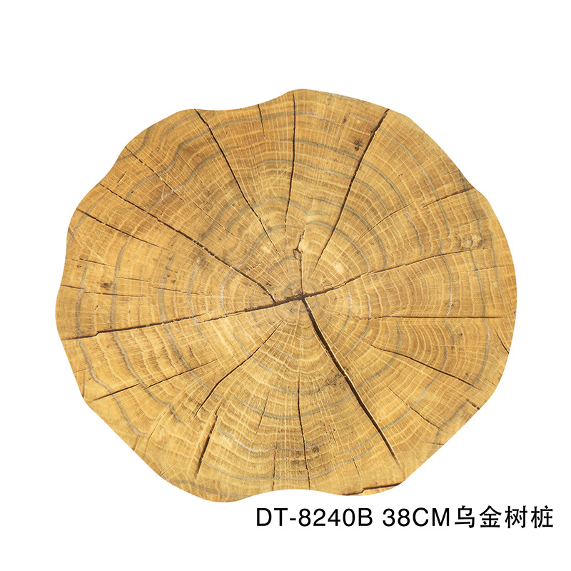 Easy Clean Stump Shape PVC Gold Dinning Placemats