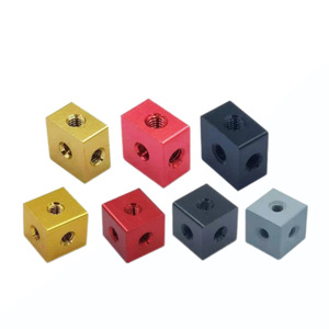 Alüminyum alaşımlı altı taraflı kare 6 yollu somun sabit blok küp kare altı tarafı somun vida delikleri dönen ışık kutusu akrilik - Product Image 6