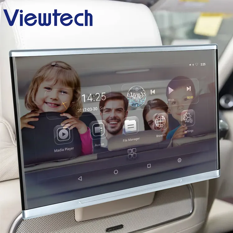 Viewtech 12.1 inç 4K 12V dokunmatik ekran akıllı tv araba android baş dayama monitörü