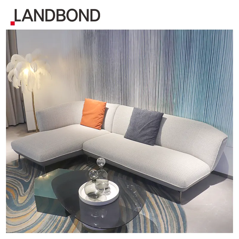 Мебель для гостиной в нордическом современном стиле, дизайнерский тканевый угловой диван, роскошный бархатный диван L-образной формы