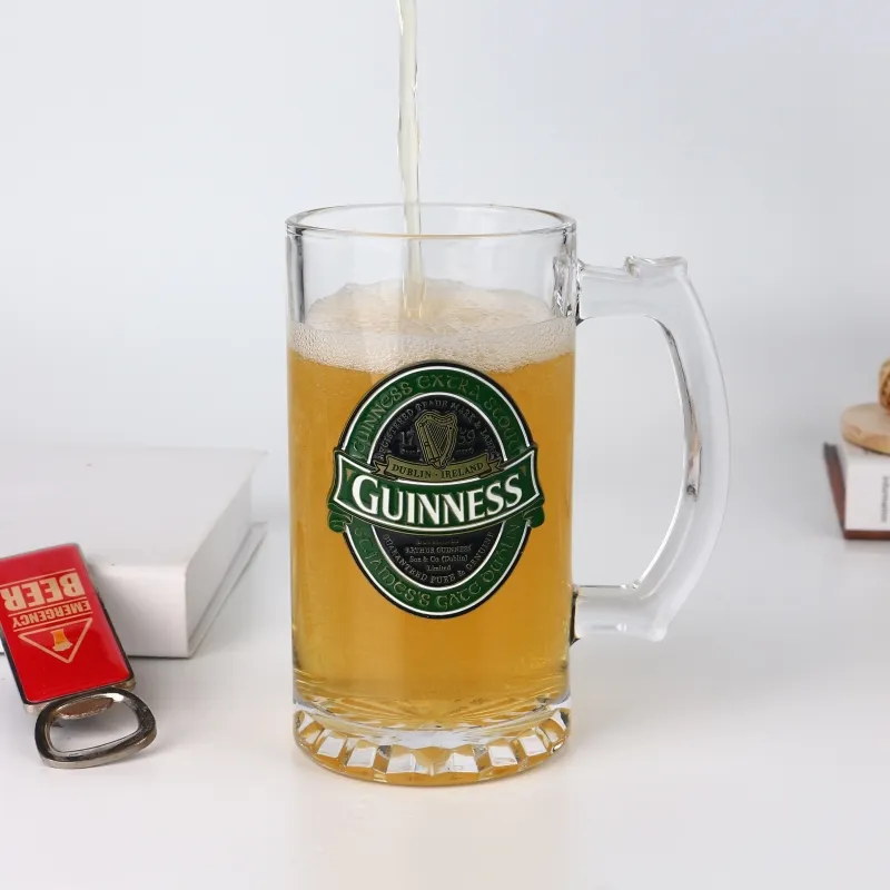 Jarra de cerveza personalizada de 16oz y 495ml, accesorio coleccionable de Metal 3D Regalia/Escudo de brazos