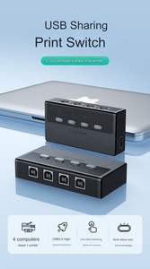New High Speed USB2.0 Printer <strong>KVM</strong> Switcher <strong>4</strong> <strong>Input</strong> <strong>1</strong> <strong>Output</strong> USB Printer Cable for Monitor Data <strong>Switch</strong>