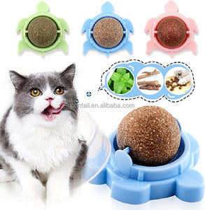 New Arrival Self-Adhesive Edible <strong>Catnip</strong> Toys Pet Cat <strong>Catnip</strong> Ball Wall Mount 360 Degree Rotatable Cat Mint Ball - Product Image 1