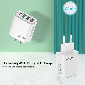 Wholesale 40W 20W PD Fast Charger EU US 1 Type-c 3 <strong>USB</strong> Port <strong>Multiple</strong> <strong>Output</strong> <strong>Adapter</strong> Mobile Phone Travel Wall Charger - Product Image 2