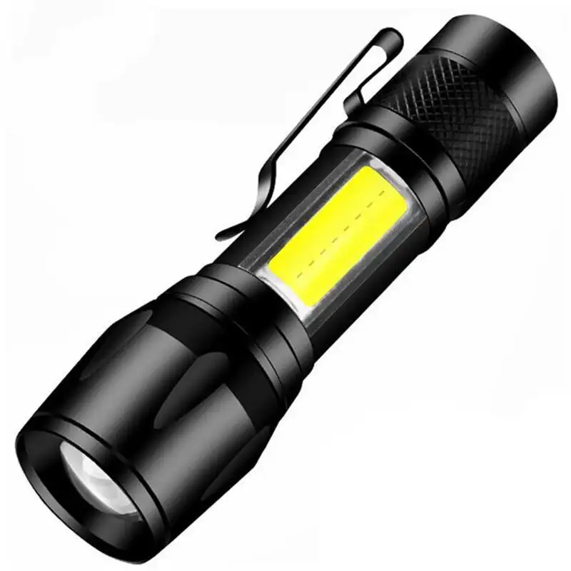 Customized COB LED Small Super Bright Zoomable Tactical Light Torch, Waterproof Mini High lumen Led Flashlight With clip