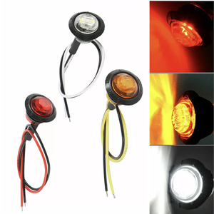 Stokta su geçirmez 12V 3LED 3/4 "yuvarlak kırmızı Amber kamyon römork için LED yan işaretleyici ışık, 3 teller ile kurulum, yüksek düşük fonksiyonu - Product Image 1