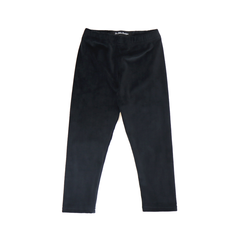 Leggings quotidiani per ragazze in velluto nero semplice elasticizzato