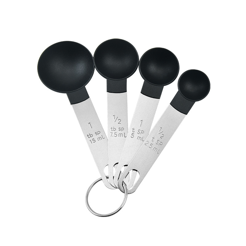Black small 4-piece measuring spoon