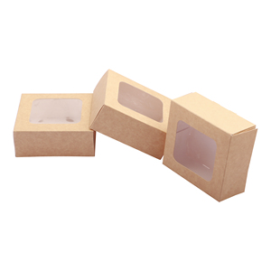 Pencere ile 14X14X6 kek için Kraft kurulu kare karton pasta kutusu - Product Image 4