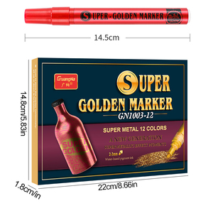 12 renkler süper altın tamir modeli boyama işaretleme için işaretleme kalemleri toksik olmayan akrilik işaretleyici DIY sanat projeleri - Product Image 3