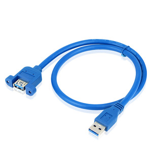 0.3M 0.6M 1M 1.5M 2M 3M 5M Usb 3.0延长电缆公对母，带面板安装螺钉锁定连接器适配器 - Product Image 2
