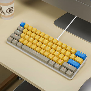 Mini Teclado mecánico OEM MKA610 RGB USB, interruptor rojo, 61 teclas, teclado portátil con cable para ordenador portátil