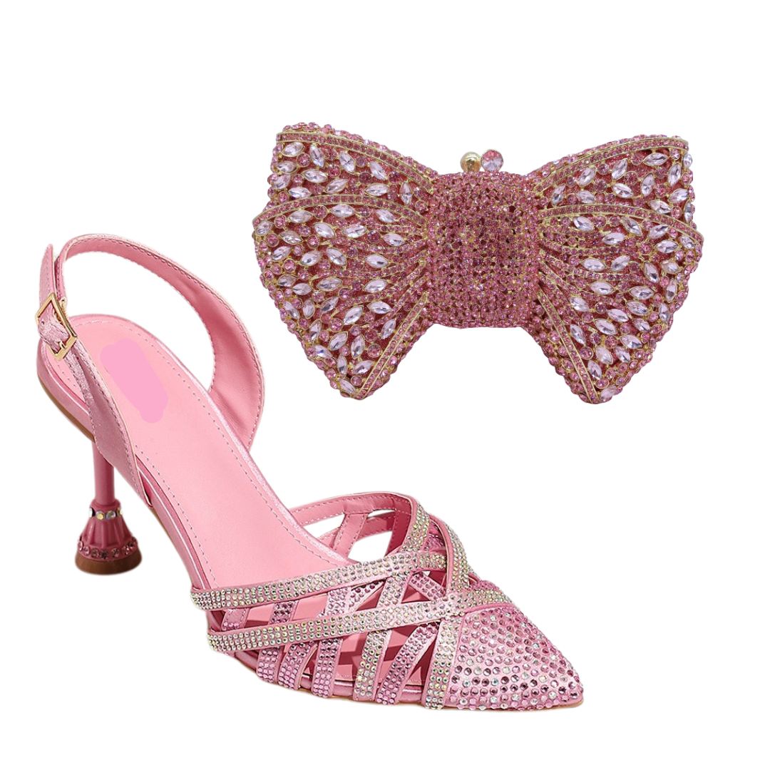 pink shoes and bag