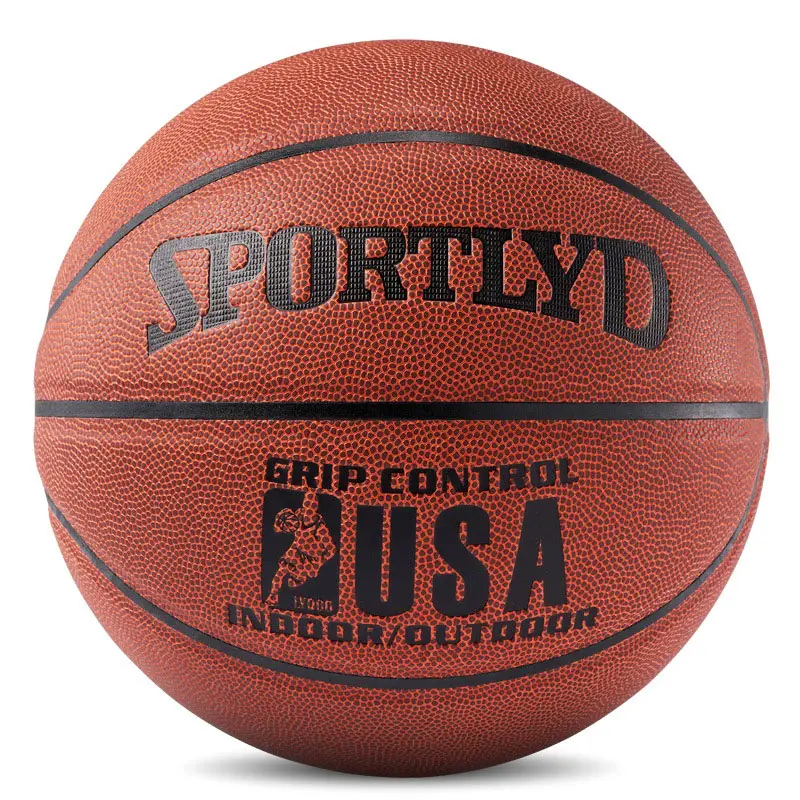 Pelota de entrenamiento de partido personalizada, balón inflable de baloncesto de cuero PU con estampado oficial, Tamaño 7, precio barato, gran oferta