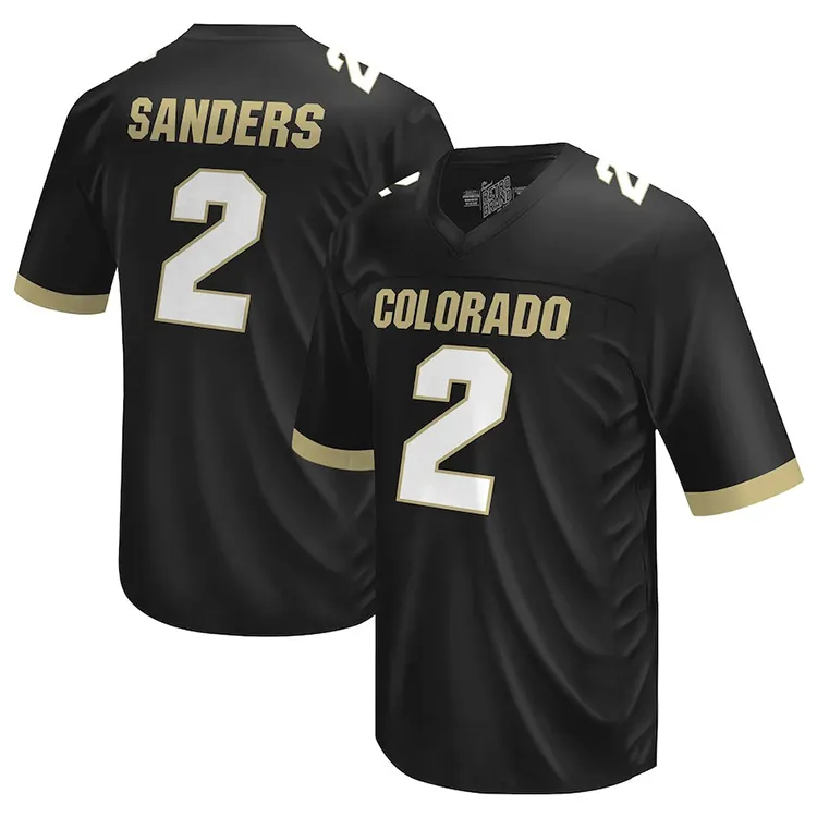 Shedeur Sanders And Travis Hunter Colorado Buffaloes All Stitched Black College Football Jersey