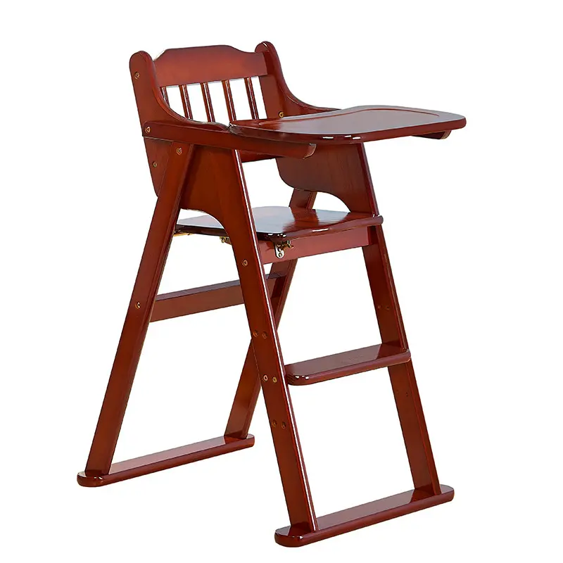 เก้าอี้รับประทานอาหารทำจากไม้สำหรับเด็กเก้าอี้สูงสำหรับป้อนอาหารเด็กทารก