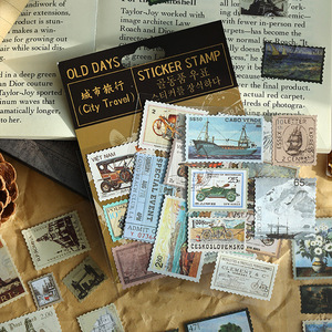 Nhãn Dán Tem Retro Sáng Tạo Nhãn Dán Trang Trí Tự Làm Nhãn Dán Văn Phòng Phẩm Kawaii - Product Image 1