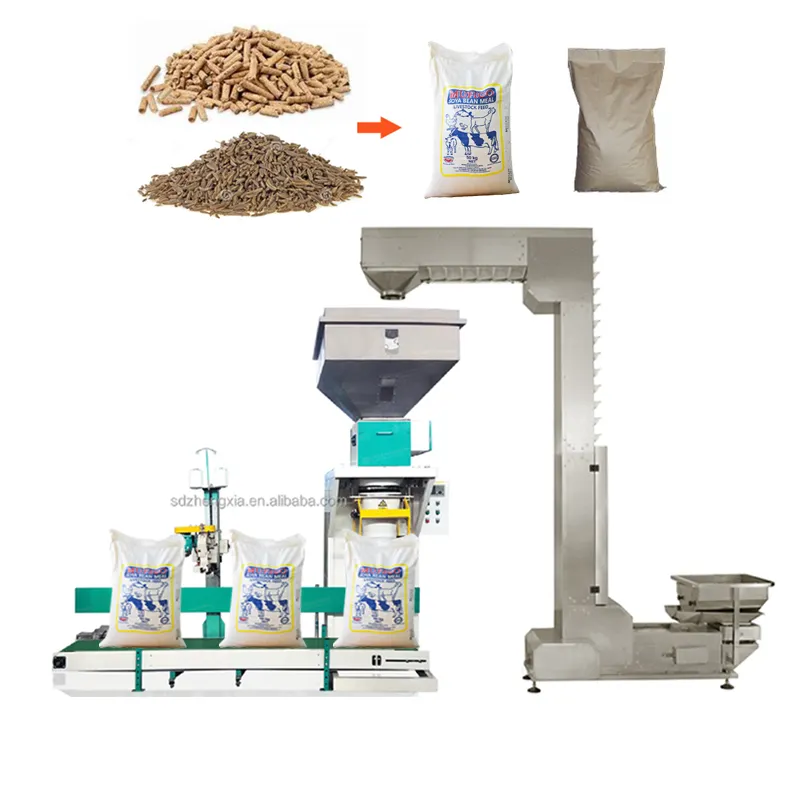 Paquete 10kg 25kg 50kg alimentación animal arroz azúcar sal llenado máquina de embalaje para pellets