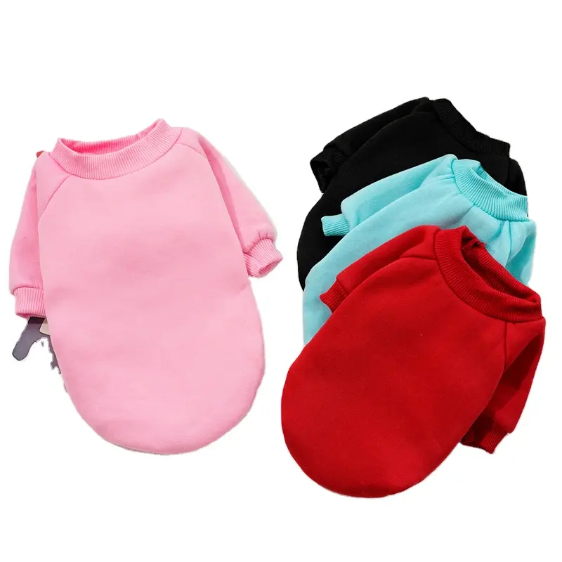 Classic pet solid color hoodie comfortable thick warm autumn and winter cat and dog clothes