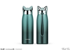Bình Nước Giữ Nhiệt Chân Không Bằng Thép Không Gỉ Hình Cáo Hoạt Hình Màu Chuyển Sắc 300Ml Thiết Kế Mới Làm Quà Tặng - Product Image 4