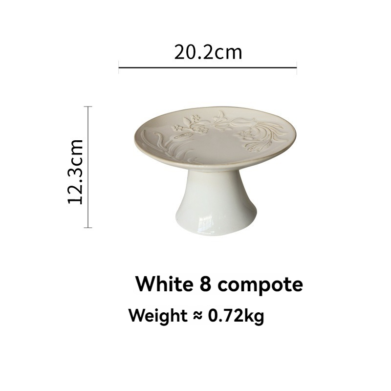 Plato de 8 pulgadas de alto-Blanco