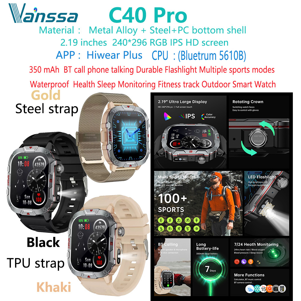 C40-pro-reloj-para-deportes-al aire libre-reloj inteligente